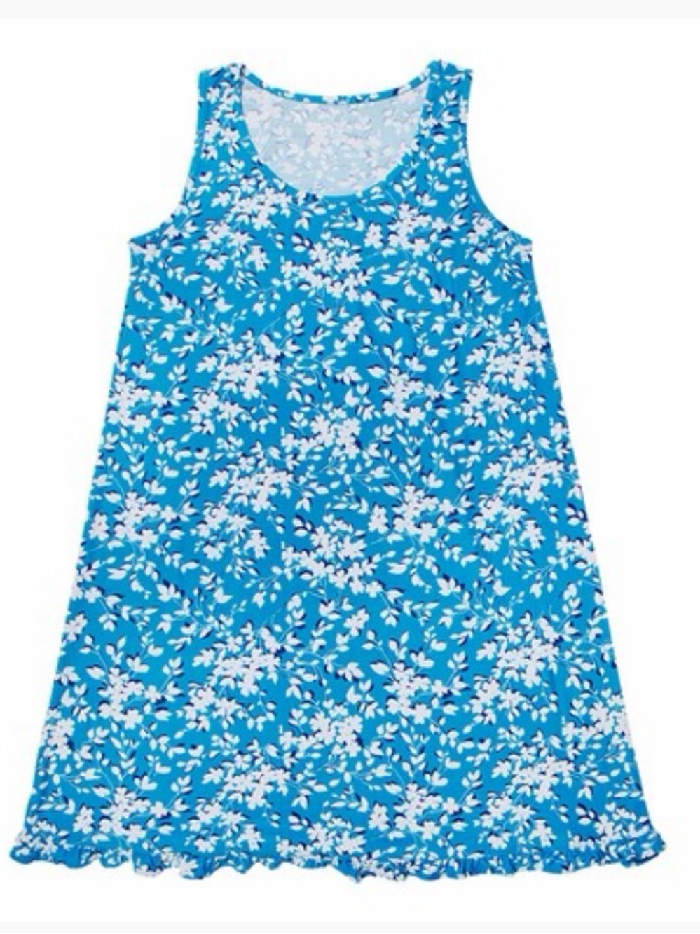 NEW Draper James Turquoise Blue Floral Ruffle Nightie